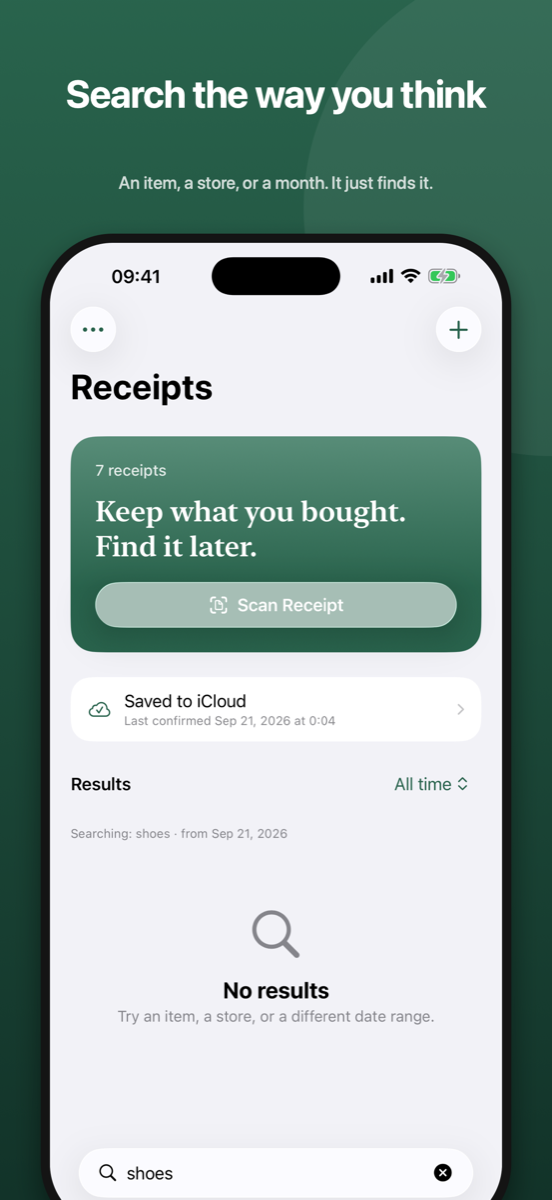 Receipt details with extracted merchant, total and items