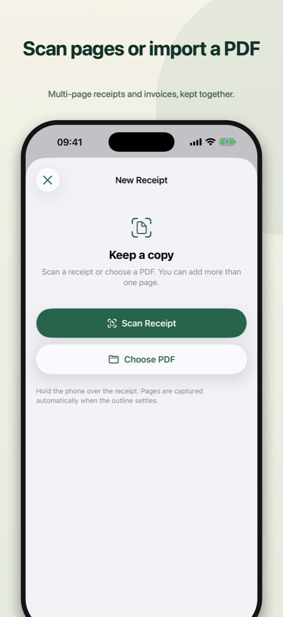 Searching receipts with natural language